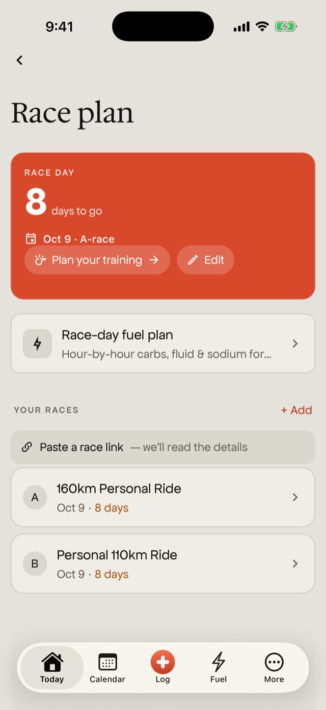 COOKED race plan